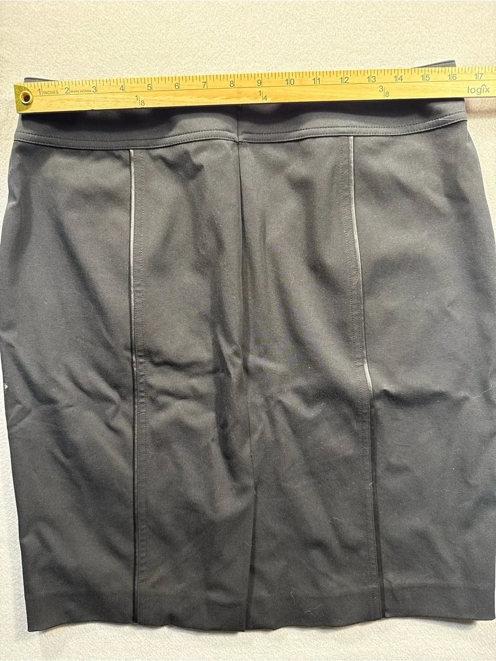 Ann Taylor Size 12 Grey Cotton Pencil Skirt Front Zip Clubwear Work Attire